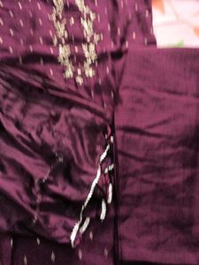 Wine Colour Kurta Set
