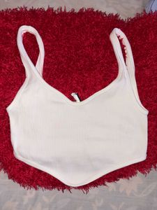 White Sleeveless Crop Top
