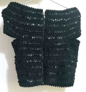 Sparkling Black Sequin Party Top