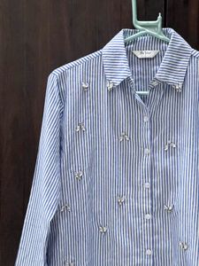 ZARA dupe brand new sequined striped shirt💎