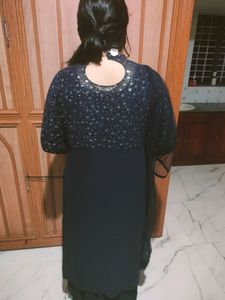 Party Wear Kurti Palazzo Set With Sequence Work
