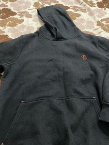 Stylish Black Oversize Warm Hoodie With Pockets
