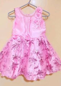 Pink Flower Girl Dress
