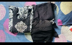 Elegant Black &amp; Silver Kurta Set