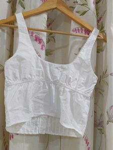 White Peplum Tank Top