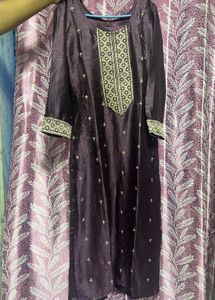 Elegant Purple Embroidered Kurti
