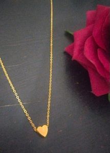 Aesthetic Minimal Thin Artificial Gold Heart Chain