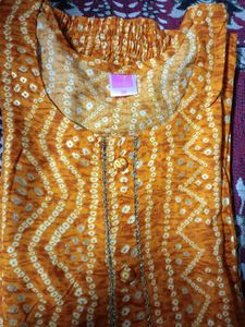 Vintage Orange Jaipuri Print Sui