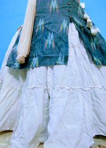 Elegant Printed Kurta And White Skirt