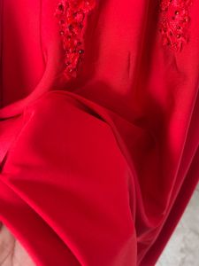 Red off shoulder lux gown
