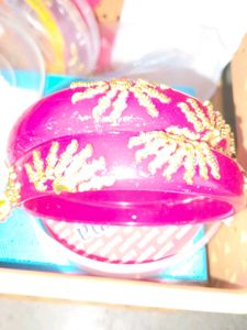 Gold Pleated Pola Bengle2. 4