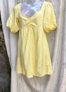 Yellow Floral Mini Dress