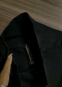 Black Mock Neck Crop Top