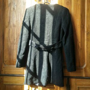 Black Round Collar Coat
