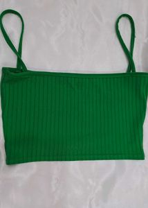 Green Ribbed Tank Top