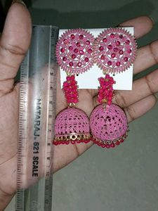 Pink Jhumka Earrings . Totally New But I Lost Tag.