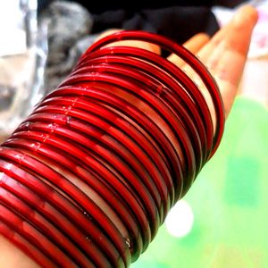 Glass Bangles Dark Red Colour