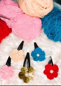 Cute Flower Hair Clips Set 6 pieces