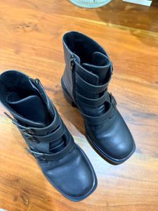 Black Buckle Ankle Boots