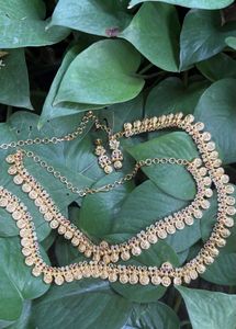 Gold Plated Coin Necklace Set