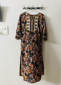 Black Zari kurta With Gota Work