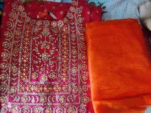 Red Polka Dot Anarkali Suit