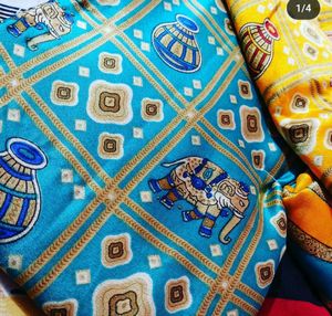 Vintage Elephant Print Fabric