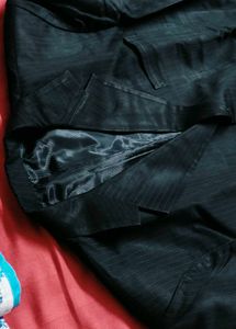 Men Striped Black Suit Blazer