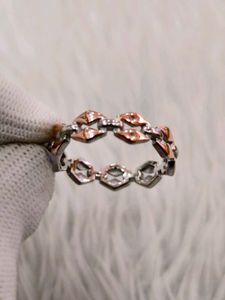Silver &amp; Rose Gold Tone Fashion Ring