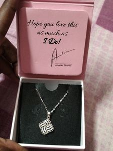 Silver Chequer Rhombus Pendant With Link Chain×1