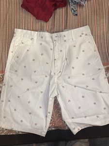 New White Printed Men's Shorts