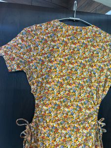 Floral side cutout dress