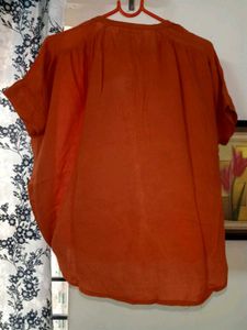 Dressberry Orange Oversized Lenin Top