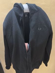 Chaps Black Zip-Up Hoodie