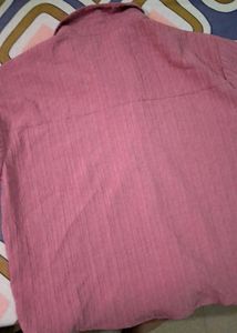 Pink Textured Button-Up Shirt