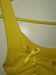 Cute Korean Yellow Bow Top