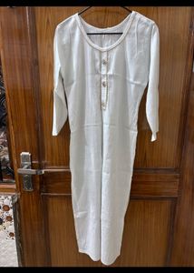 Trendy White straight kurta
