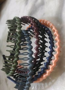 6pcs Pleastic Zig Zag Hairbands For Girls(7yr+)