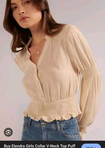 Gorgeous Casual Puff Sleeves Solid Women Top