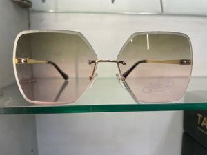 Rimless Geometric Sunglasses