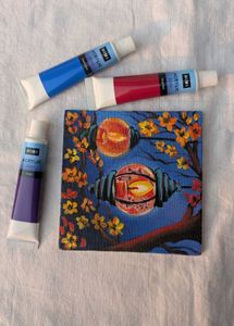 Mini Lantern canvas Acrylic Painting