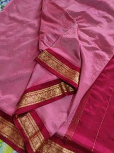 Onion Pink &amp; Maroon silk Saree