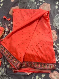 elegant wedding saree with blouse