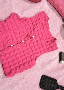 Cute Pink Textured Top