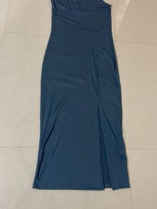 Chic Blue Bodycon Midi Dress