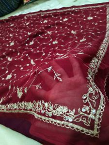 Full Aari Tari Work 🌹 ✨ Maroon Colour Saree