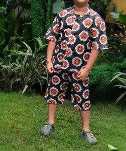 Boys Printed Shirt &amp; Shorts Co-ord Set
