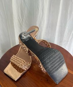 Gold Woven Heels