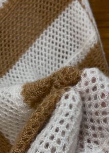 Striped Boho Poncho with Fringe