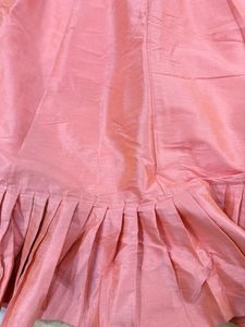 Peach Lehenga Choli With Blue Heavy Jacket
